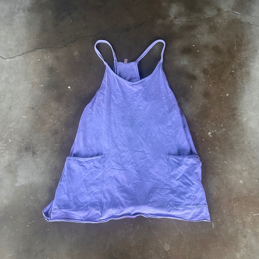 Free People Hot Shot Mini Dress Womens M Purple Excellent Romper Liner Pockets